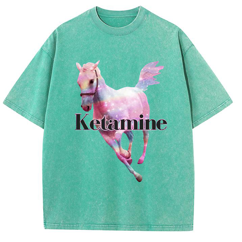 Ketamine Horse Y2K Washed Tee