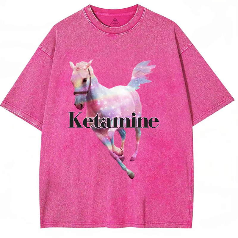 Ketamine Horse Y2K Washed Tee