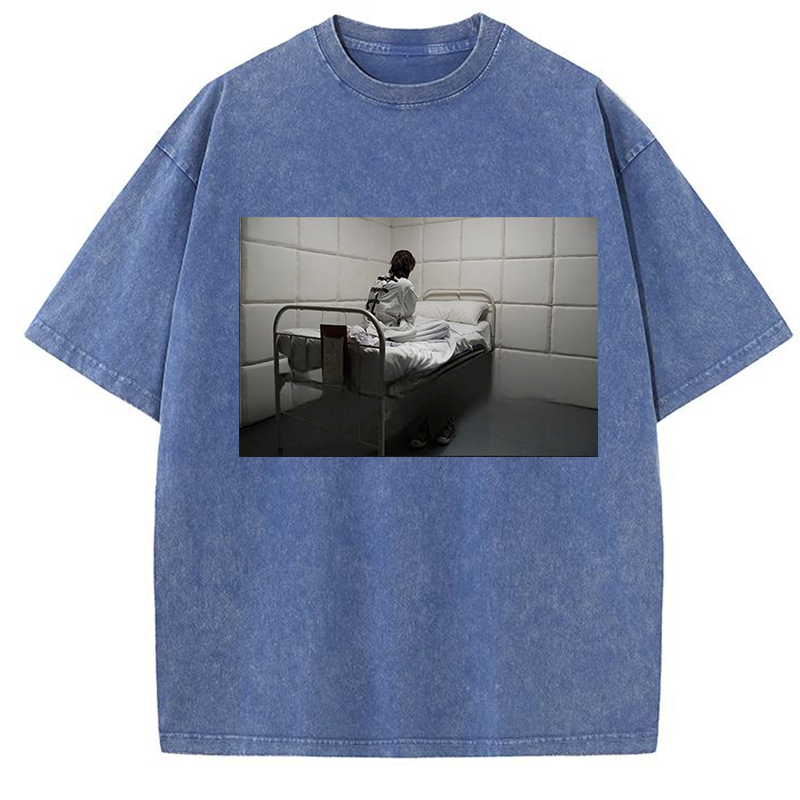 Mental Ward Blue Y2K Washed Tee