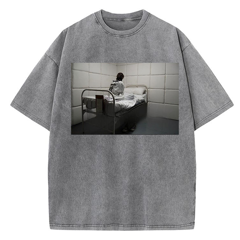 Mental Ward Blue Y2K Washed Tee