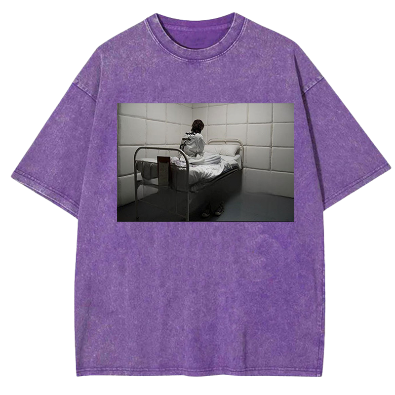 Mental Ward Blue Y2K Washed Tee