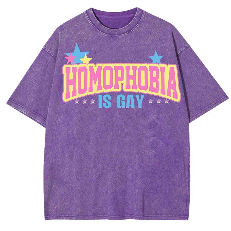 Homophobia Is Gay Y2K Washed Tee