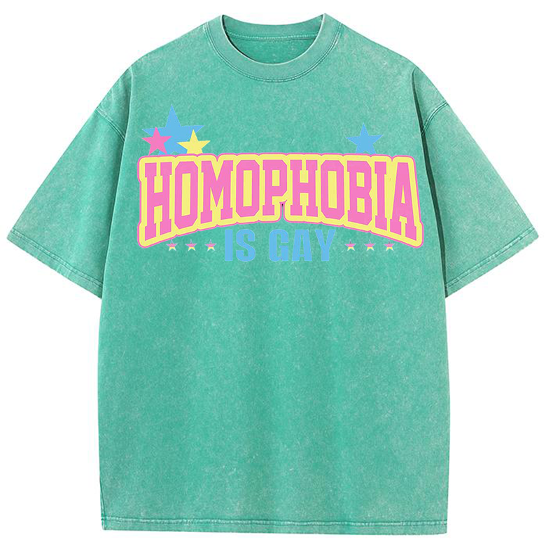 Homophobia Is Gay Y2K Washed Tee