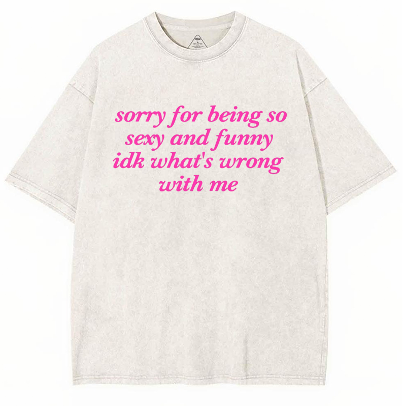 Sorry For Being So Sexy And Funny Y2K Washed Tee