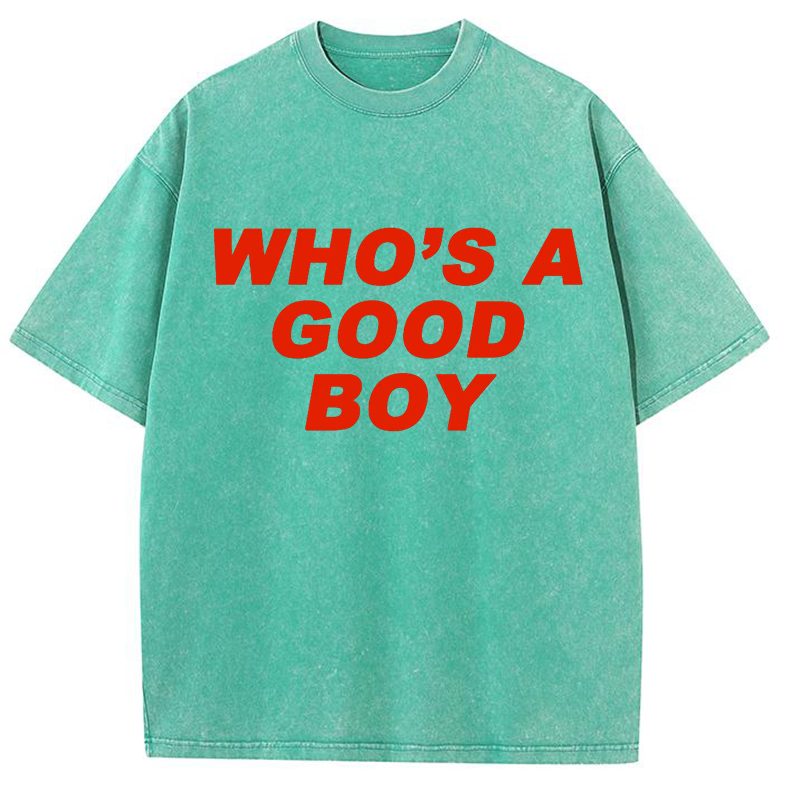 Who's A Good Boy Y2K Washed Tee