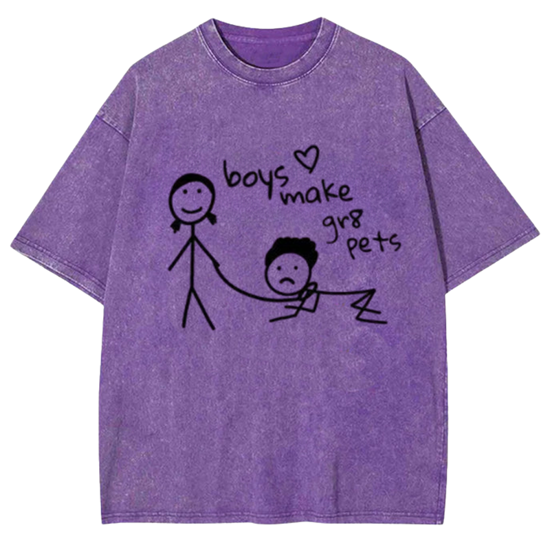 Boys Make Great Pets Y2K Washed Tee