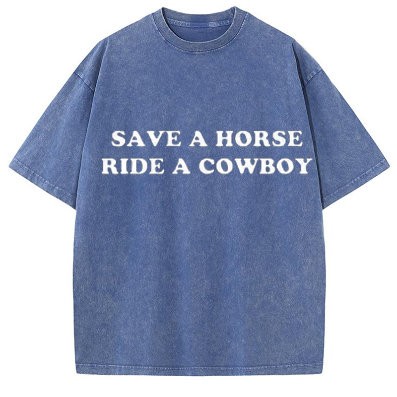 Save A Horse Ride A Cowboy Y2K Washed Tee