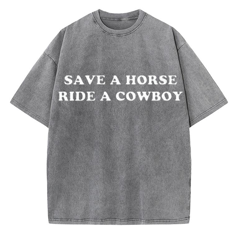 Save A Horse Ride A Cowboy Y2K Washed Tee