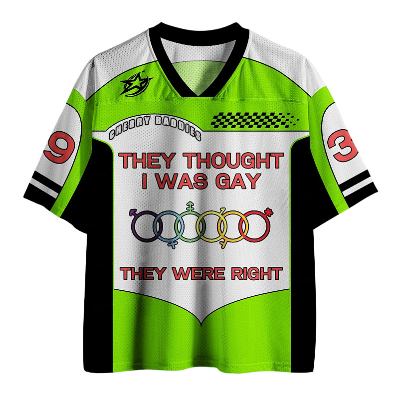 L WAS GAY Y2K Crop Sport Jersey Shirts