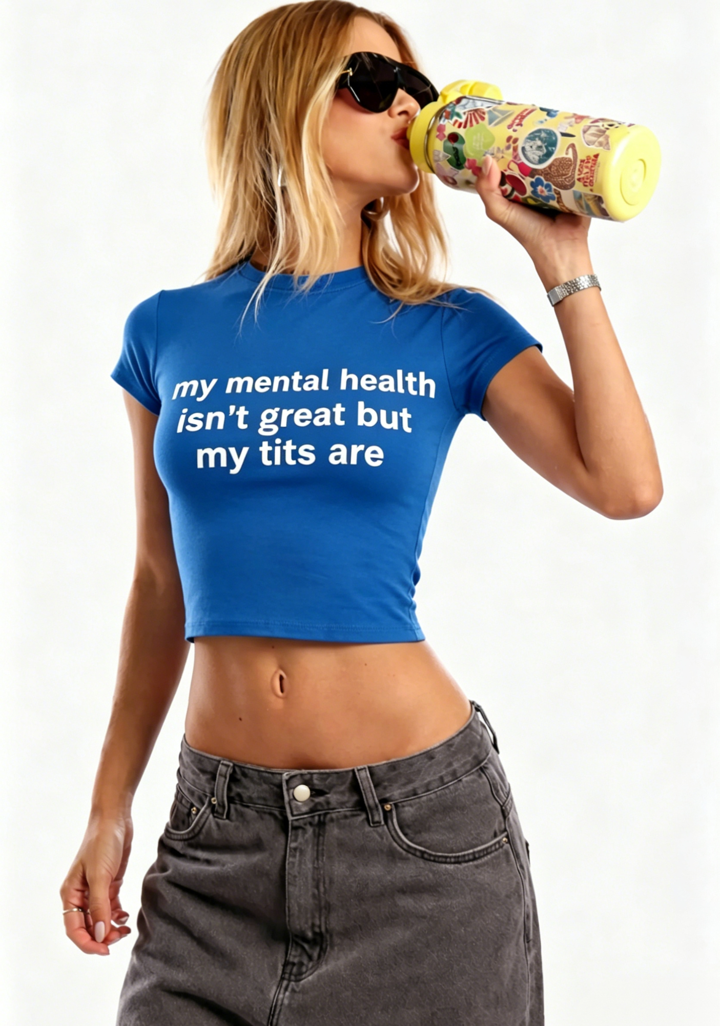 My Mental Health Isn't Great But My Txxs Are Y2K Baby Tee