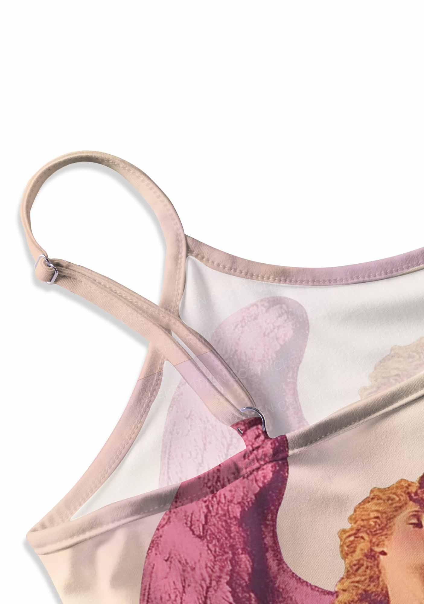 Renaissance Angel Lovers Y2K Print Cami Crop Top