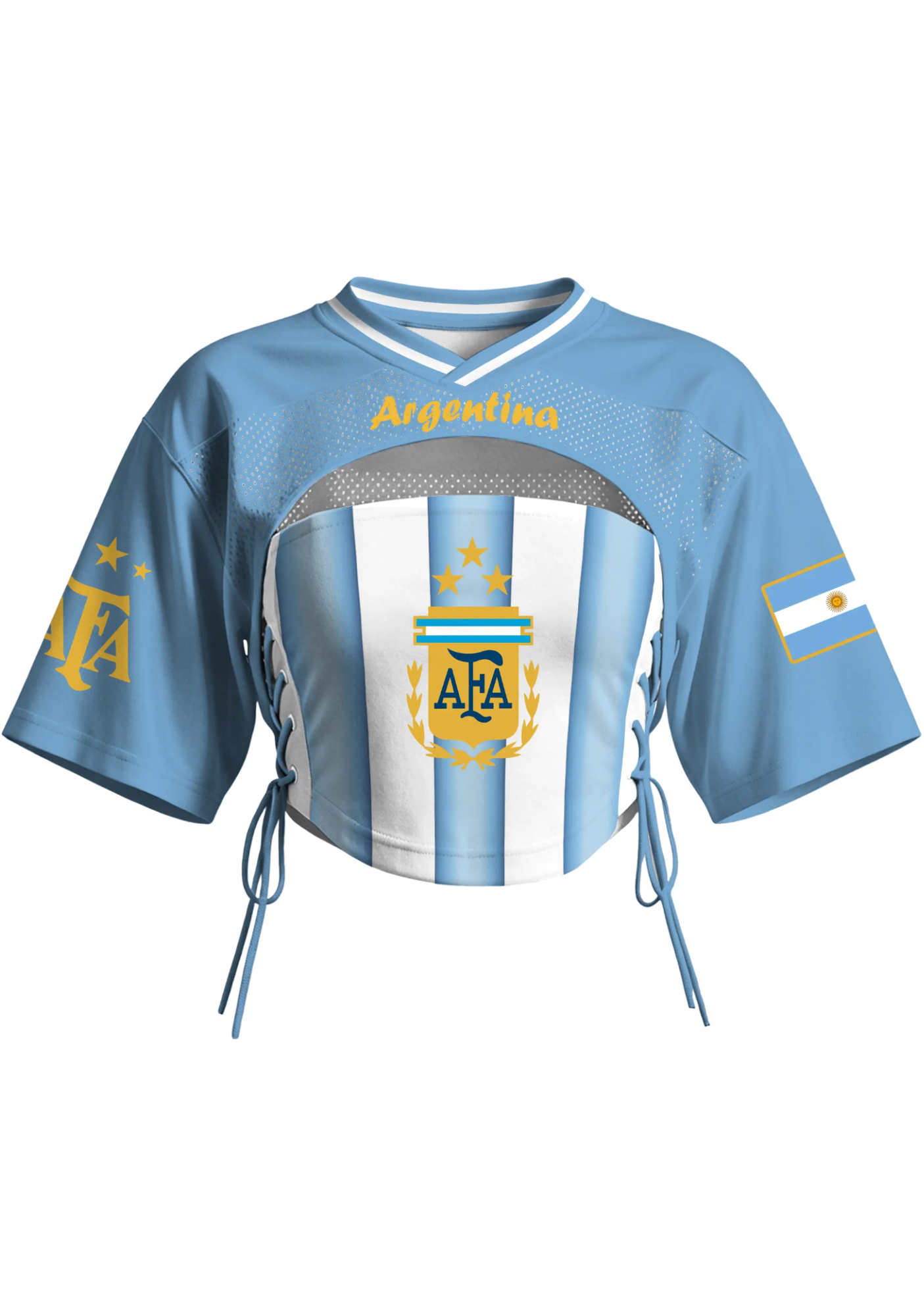 Cutout Crop Argentina National Soccer Jersey