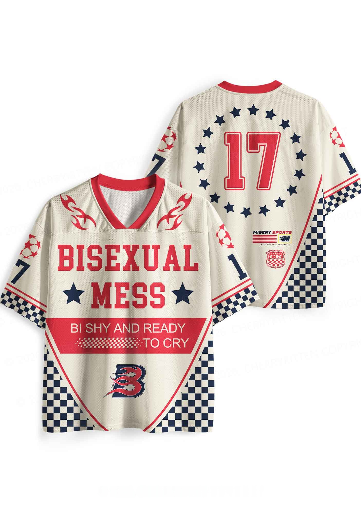 Bisexual Mess Y2K Jersey Shirt