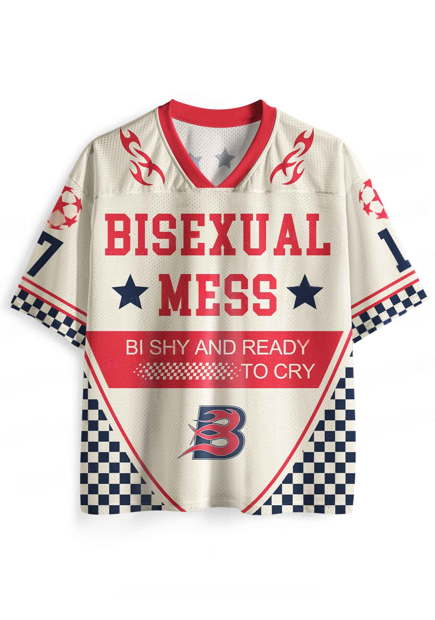 Bisexual Mess Y2K Jersey Shirt