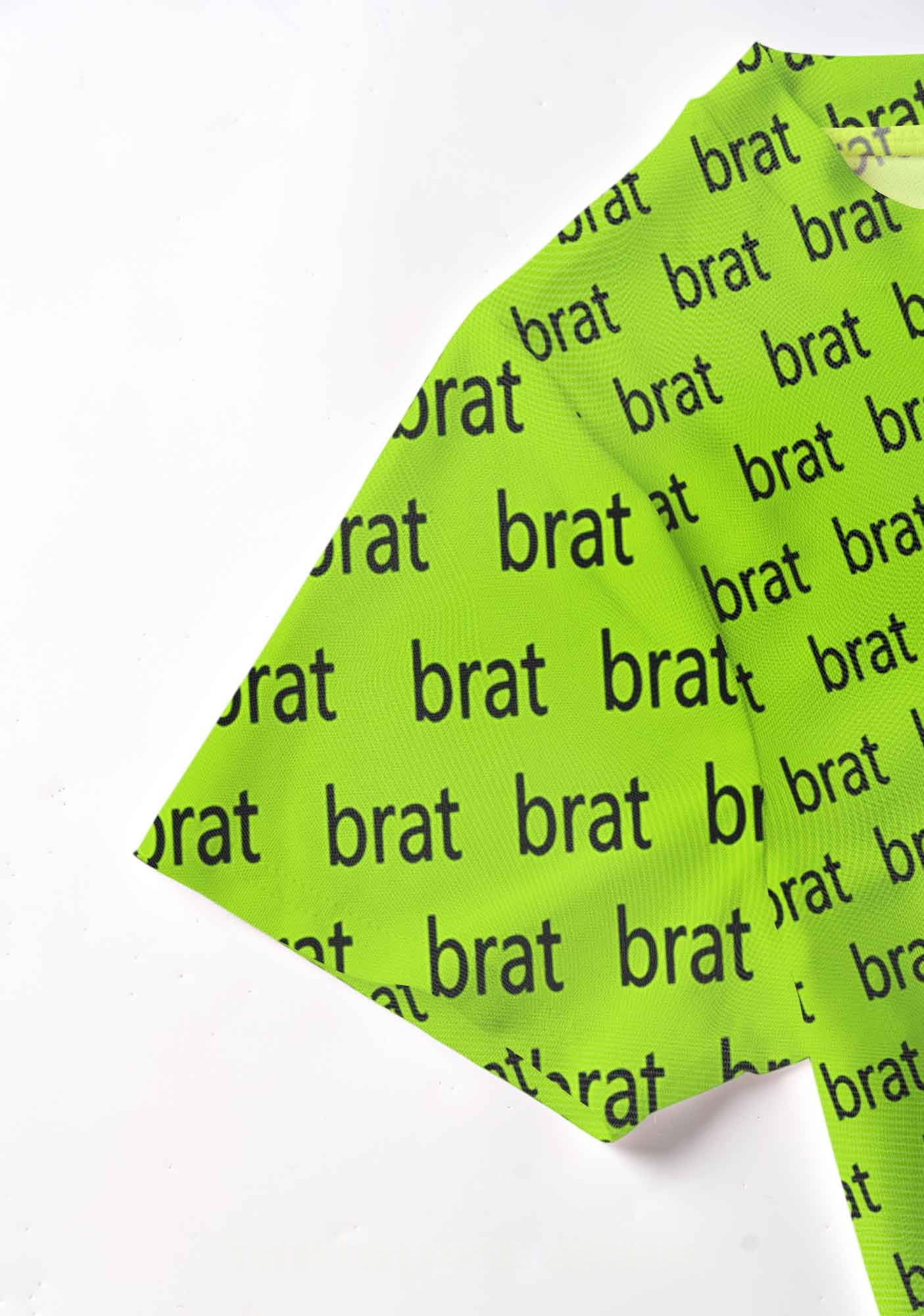 Green Brat Y2K Mesh Crop Top