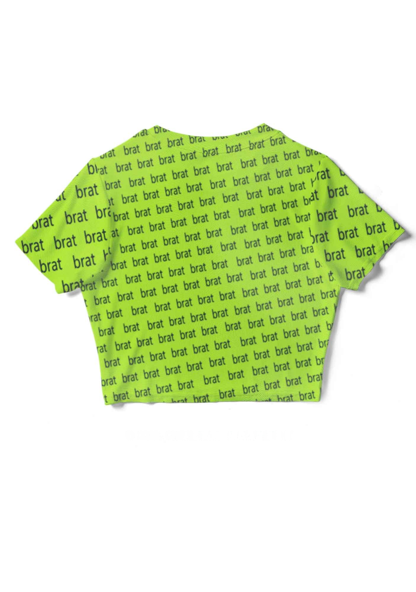 Green Brat Y2K Mesh Crop Top