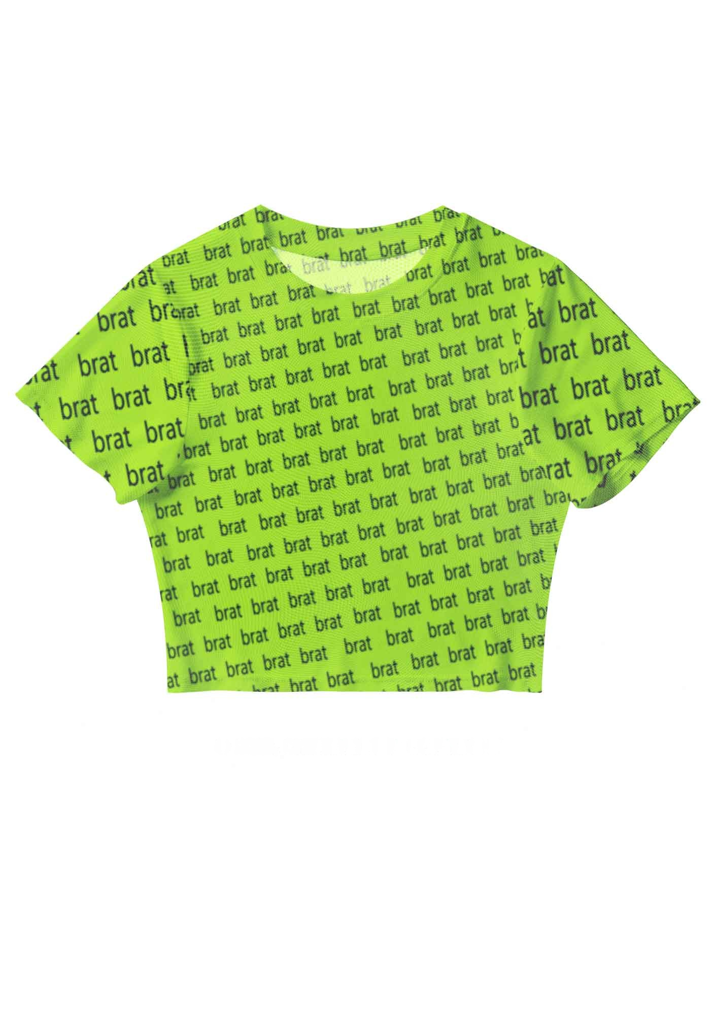 Green Brat Y2K Mesh Crop Top
