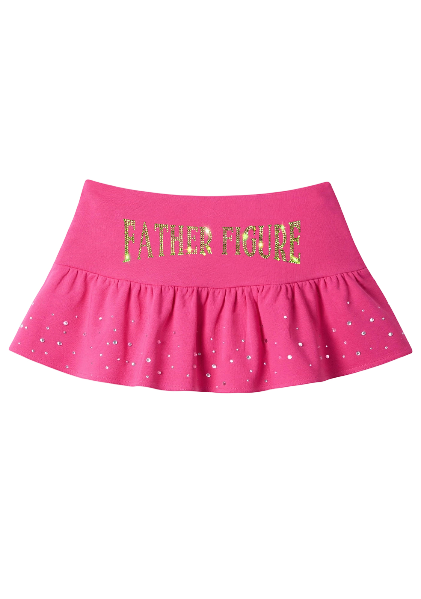Rhinestone Father Figure Y2K Mini Pleated Skirts