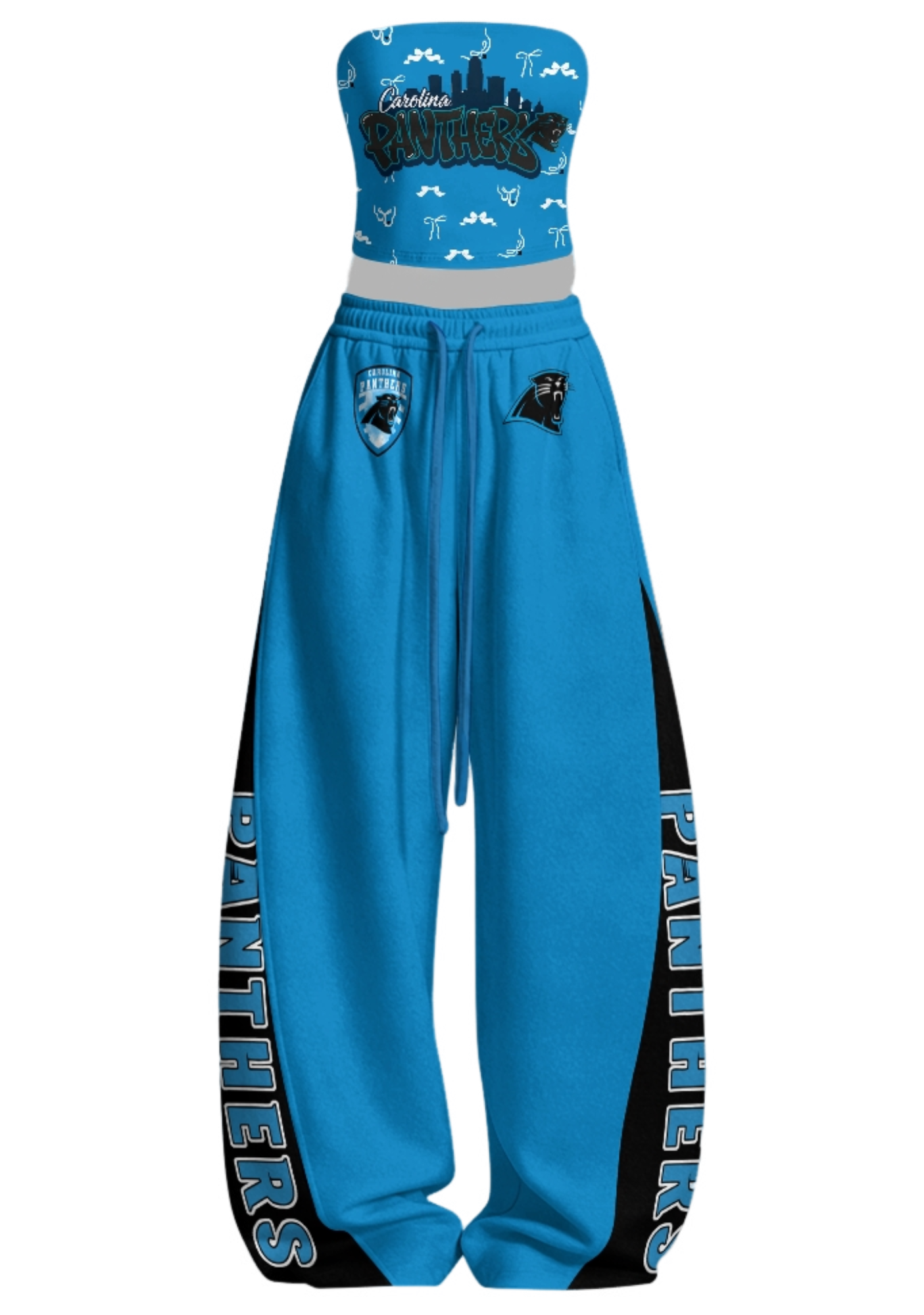 Carolina Panthers Tops & Elasticated Trousers Two-Piece Set
