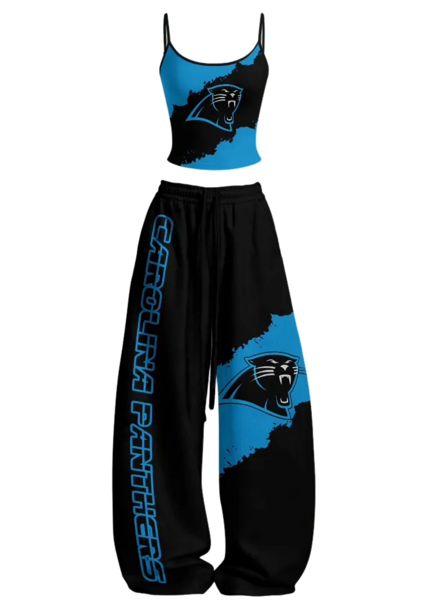 Carolina Panthers Tops & Elasticated Trousers Two-Piece Set