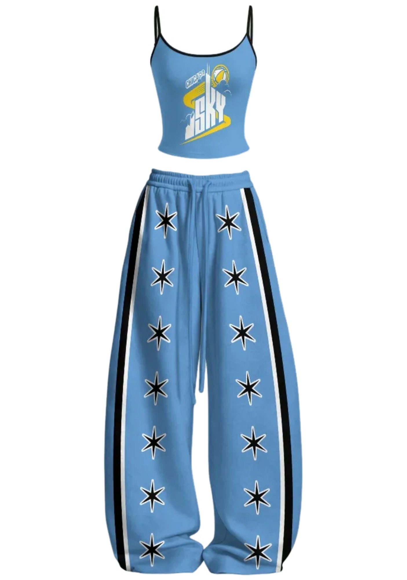 Chicago Sky Tops & Elasticated Trousers Two-Piece Set