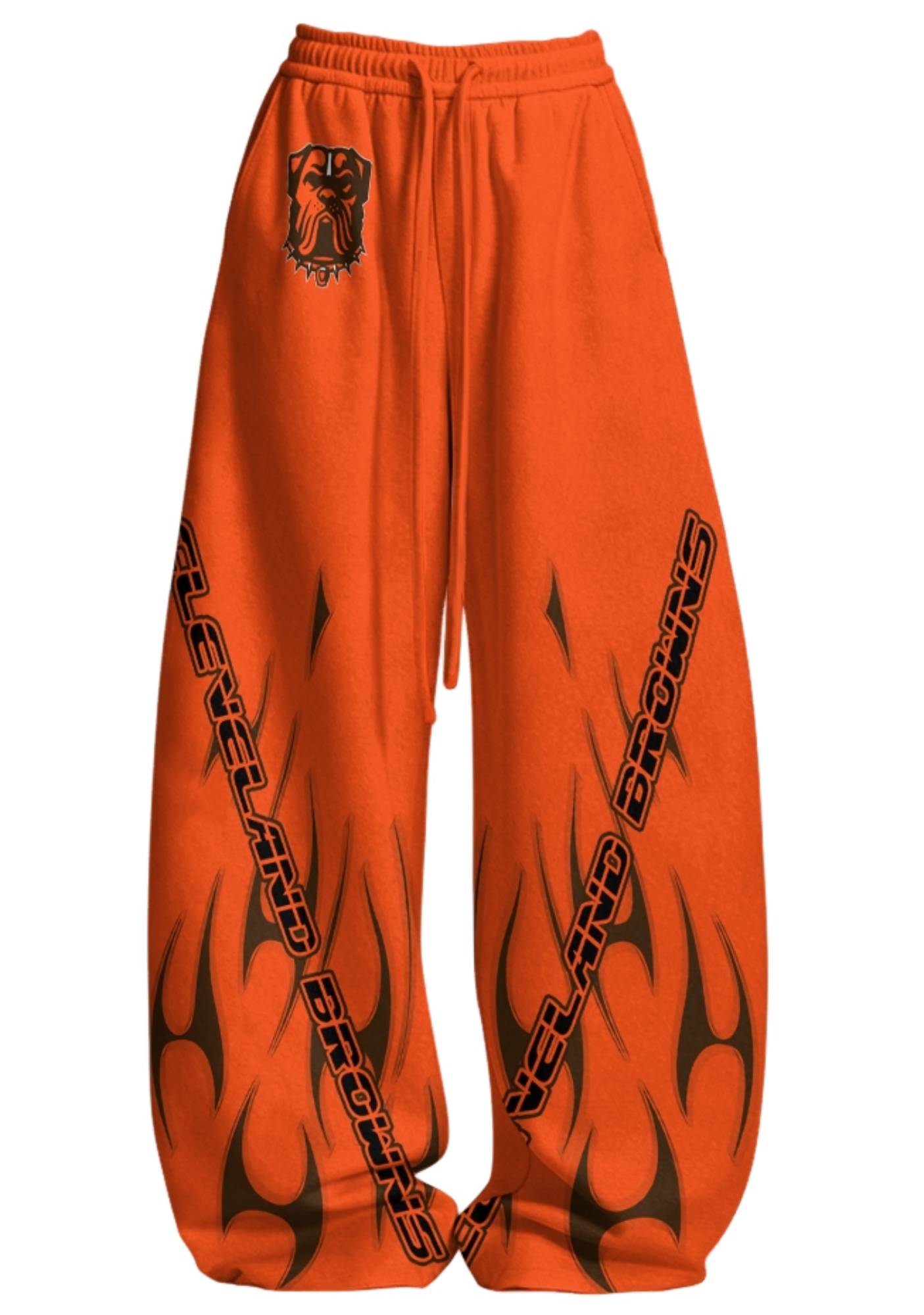 Cleveland Browns Orange Tops & Elasticated Trousers Two-Piece Set