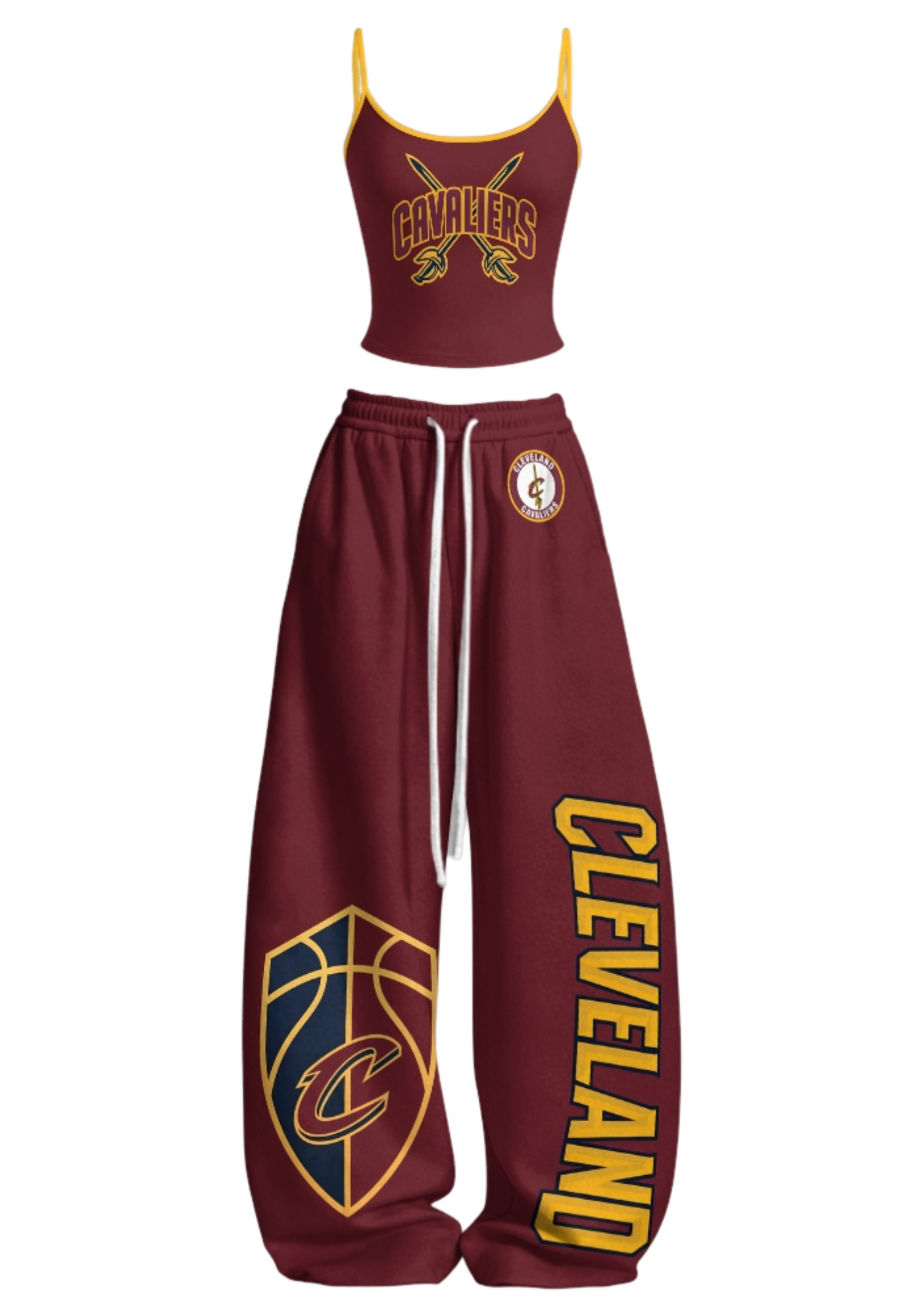Cleveland Cavaliers Tops & Elasticated Trousers Two-Piece Set