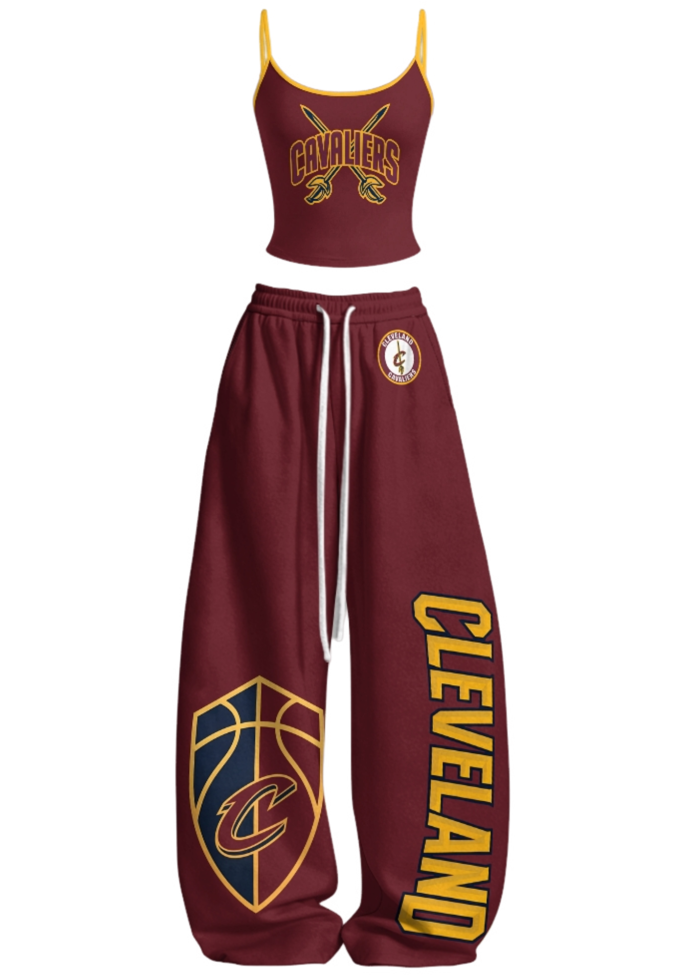 Cleveland Cavaliers Tops & Elasticated Trousers Two-Piece Set