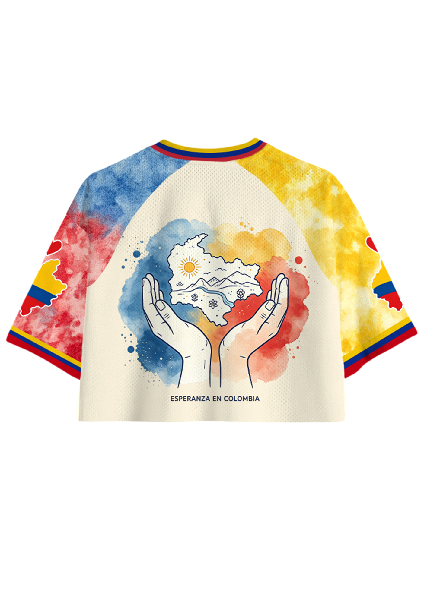 Fuerza Colombia Heart Map Cropped Jersey Shirt