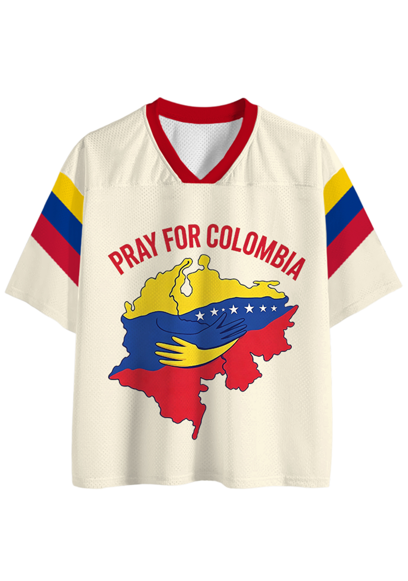 Pray For Colombia Hug Map Mesh Jersey Shirt