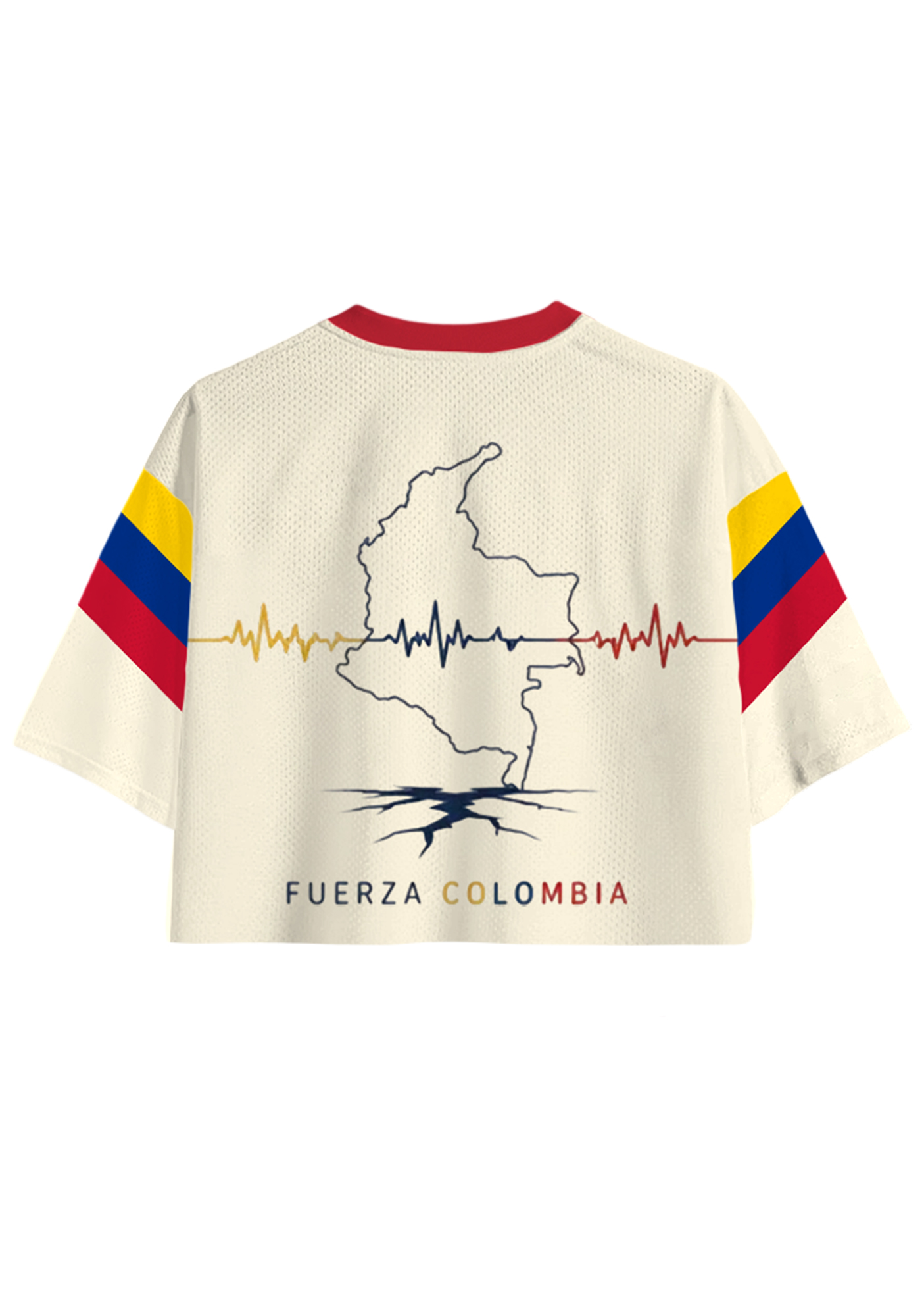 Pray For Colombia Hug Map Cropped Jersey Shirt