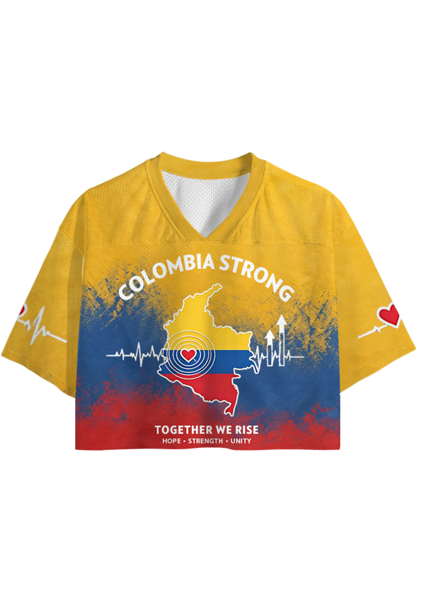 Colombia Strong Together We Rise Cropped Jersey Shirt