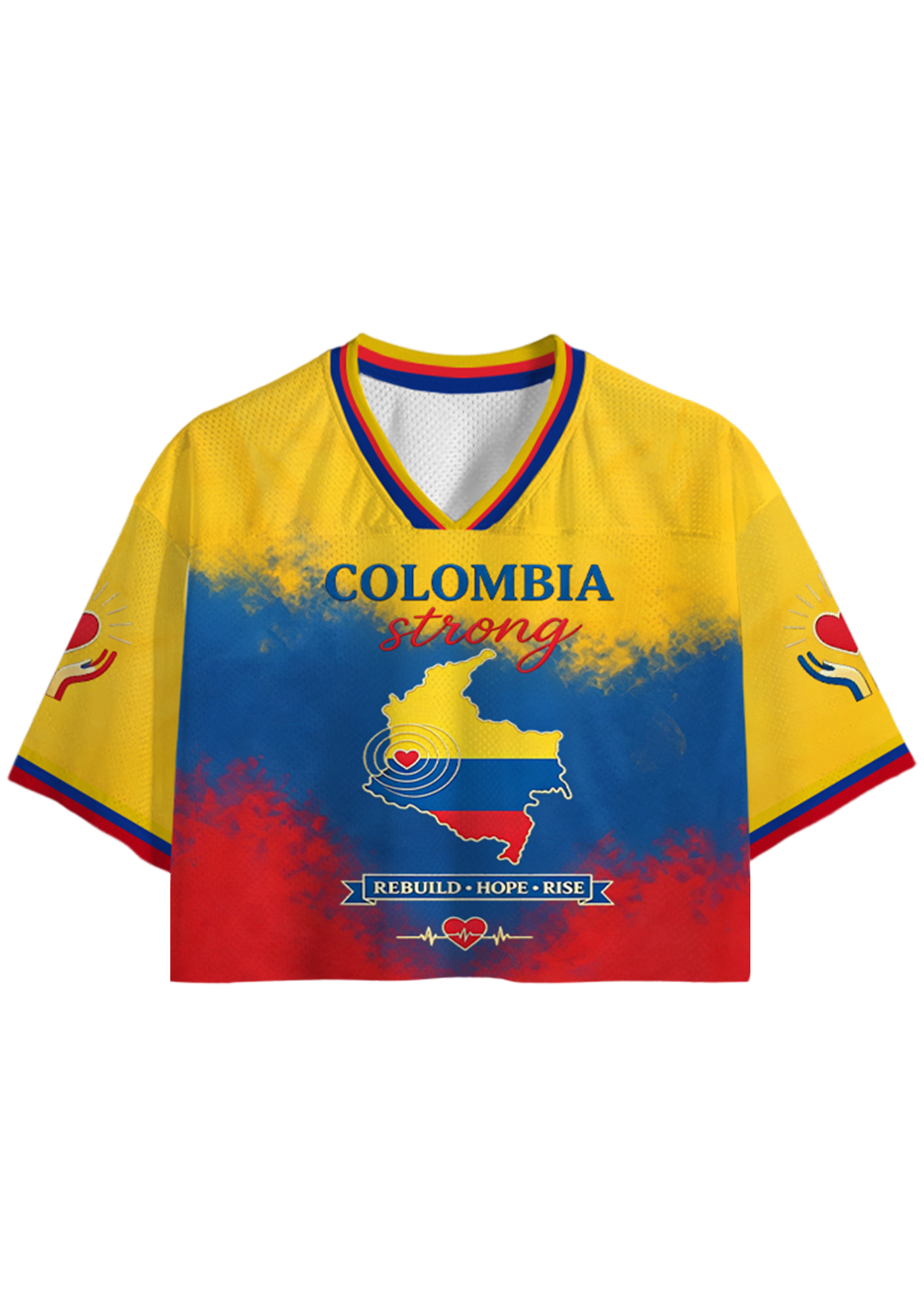 Colombia Strong Rebuild Hope Rise Cropped Jersey Shirt