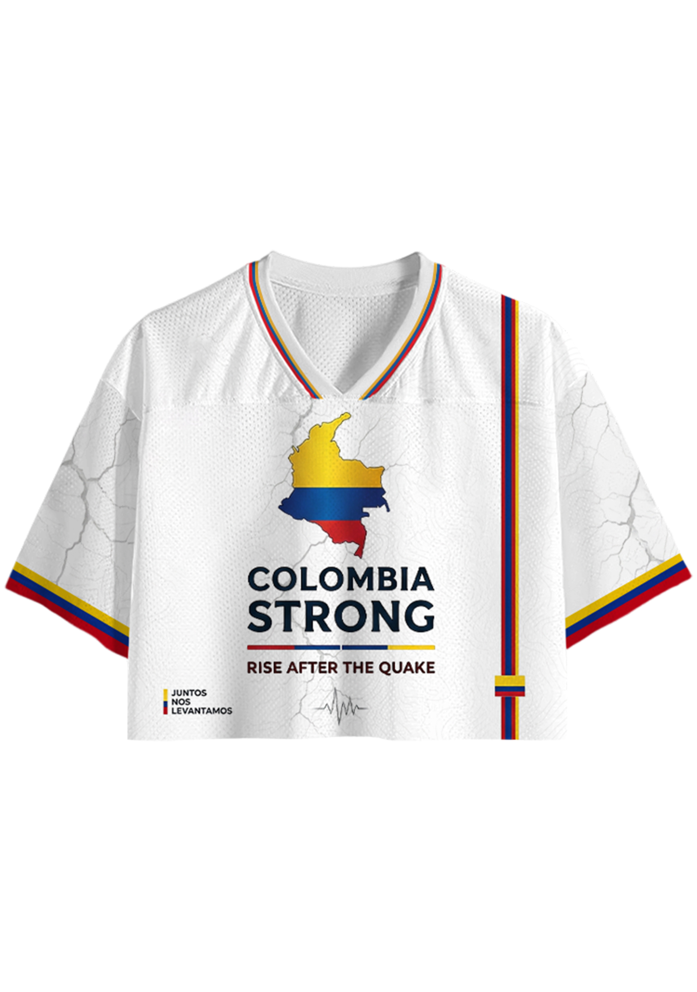 Colombia Strong Rise After The Quake Cropped Jersey Shirt