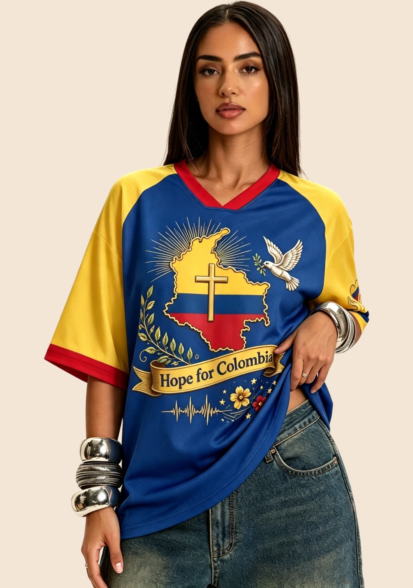 Hope for Colombia Patriotic Mesh Jersey Shirt