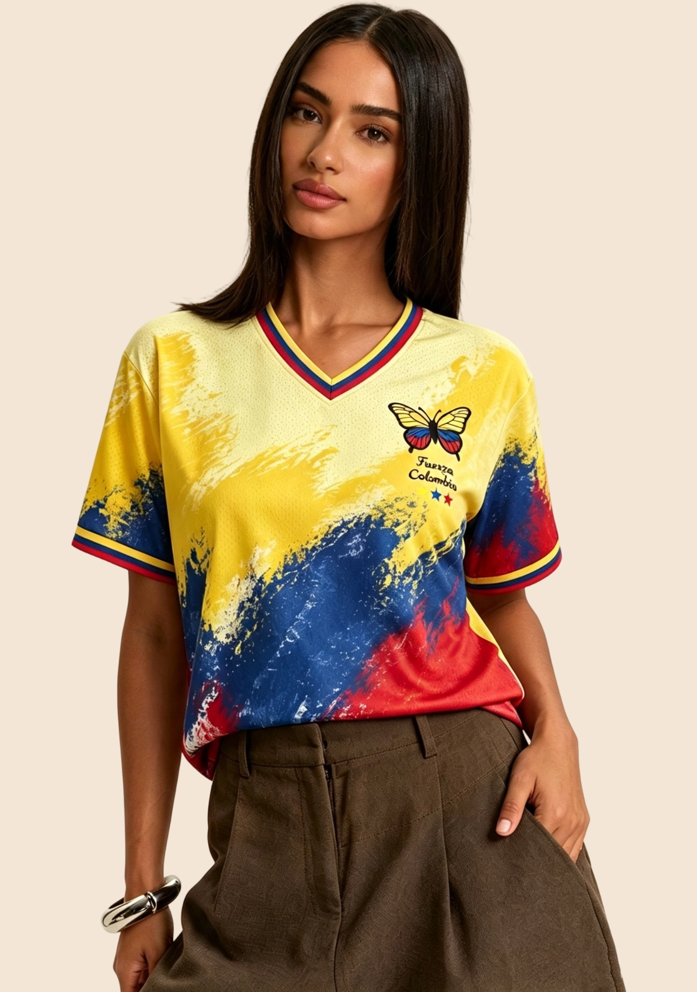 Fuerza Colombia Butterfly Patriotic Mesh Jersey Shirt