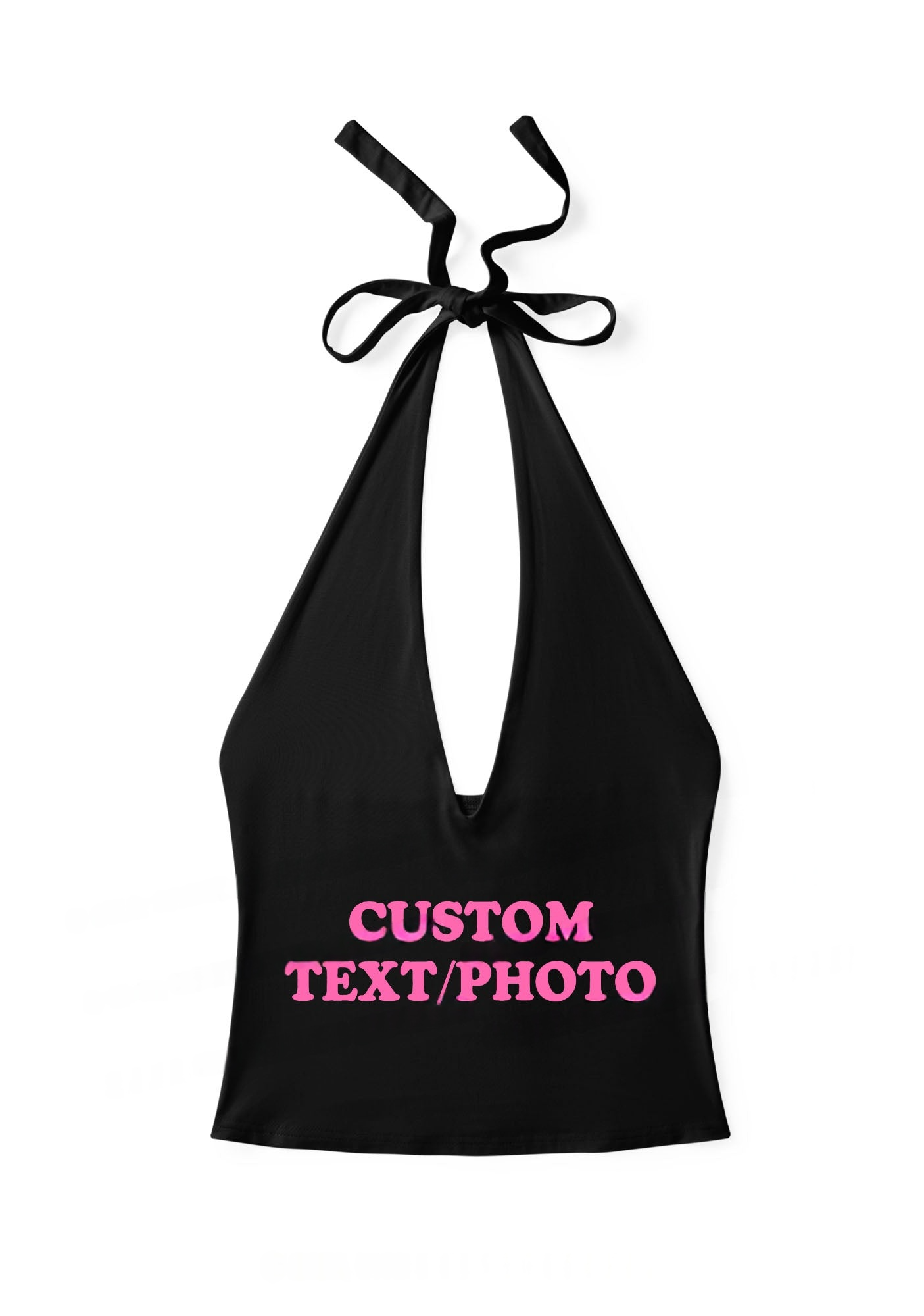 custom-personalized-text-y2k-halter-deep-v-neck-cami