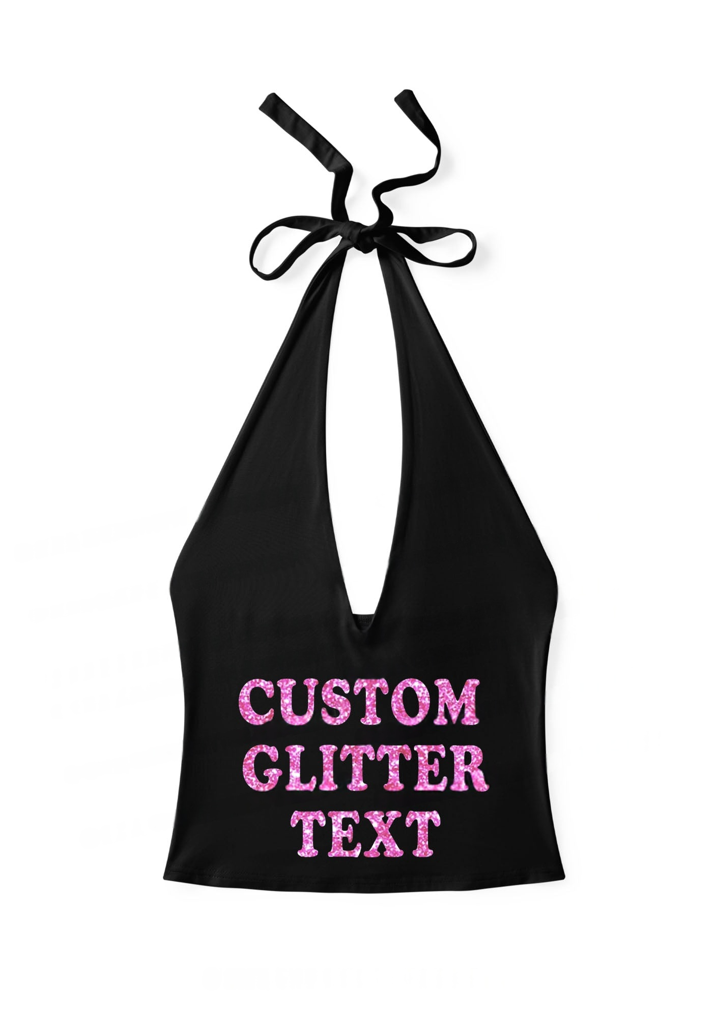 custom-text-glitter-y2k-halter-deep-v-neck-cami