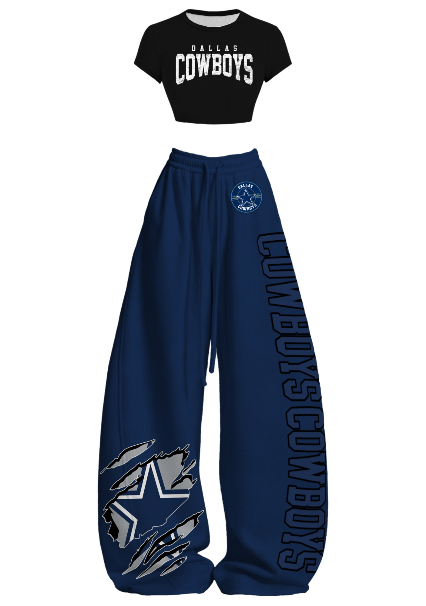 Dallas Cowboys Tops & Elasticated Trousers Two-Piece Set