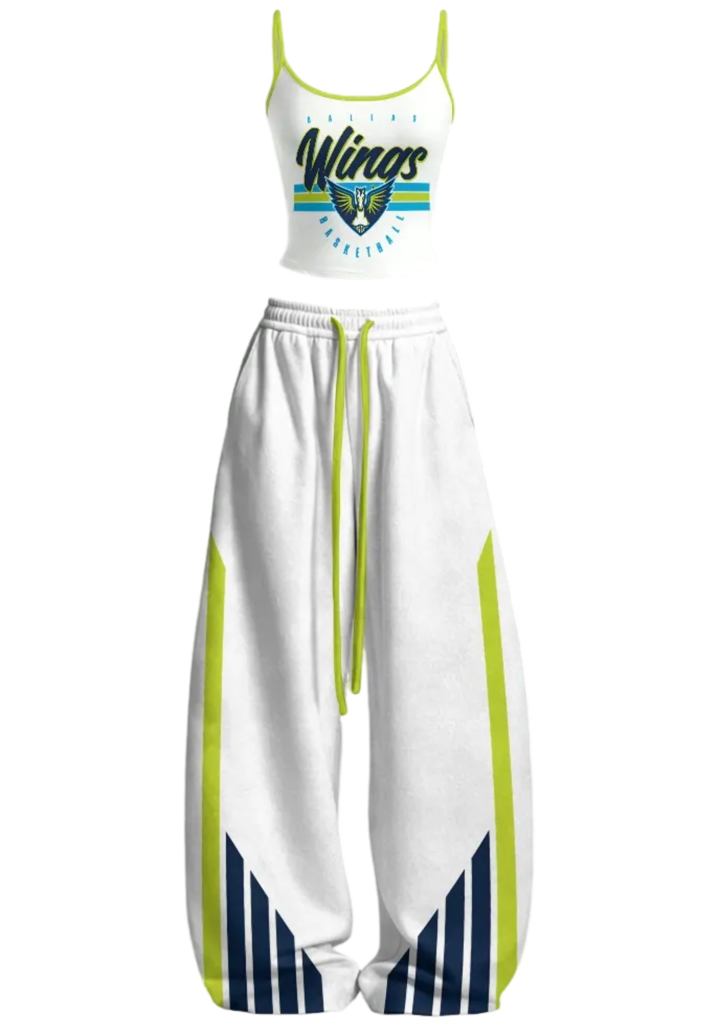Dallas Wings WNBA Tops & Elasticated Trousers Two-Piece Set
