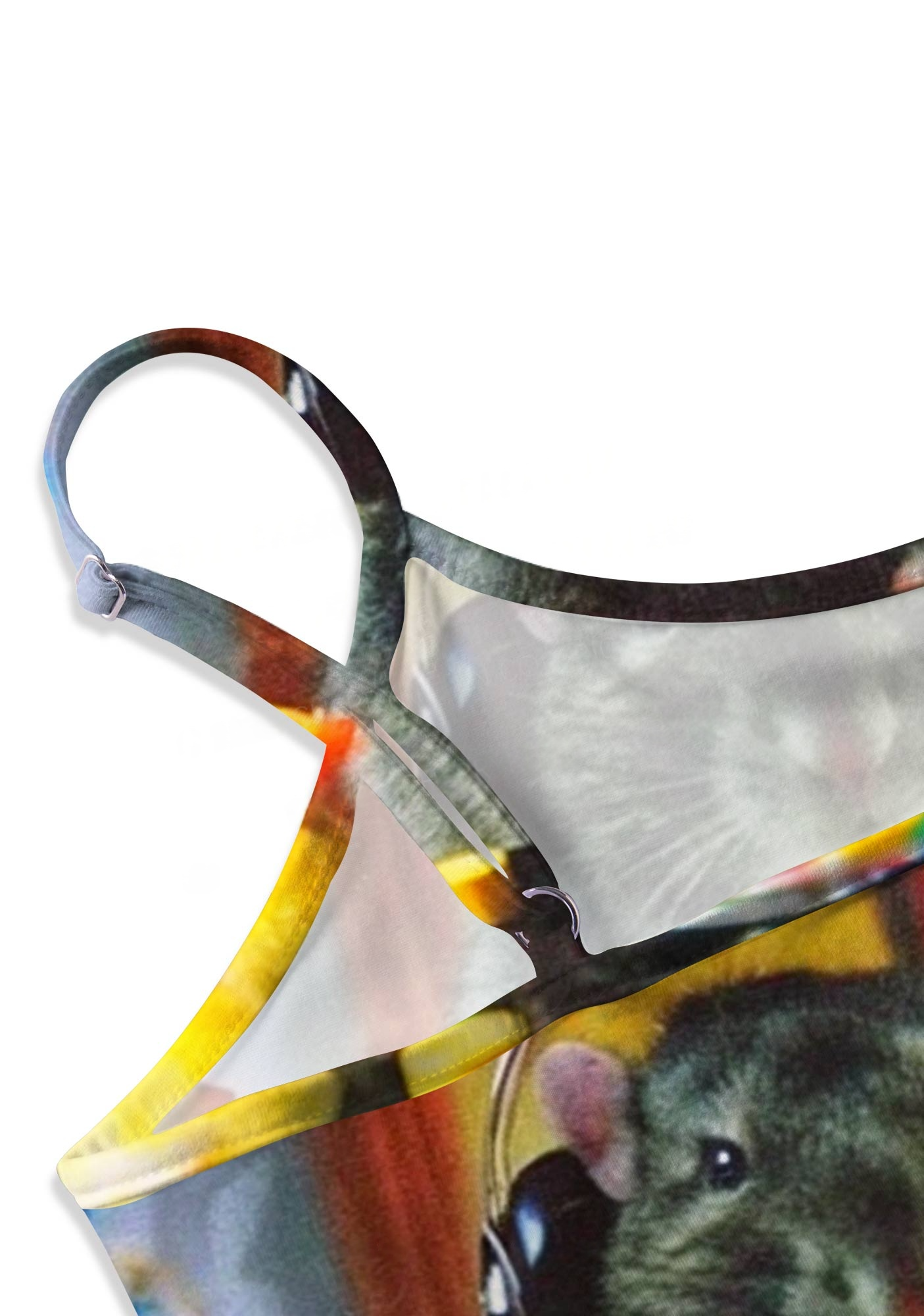 Headphones Rat Vibes Y2K Print Cami Crop Top