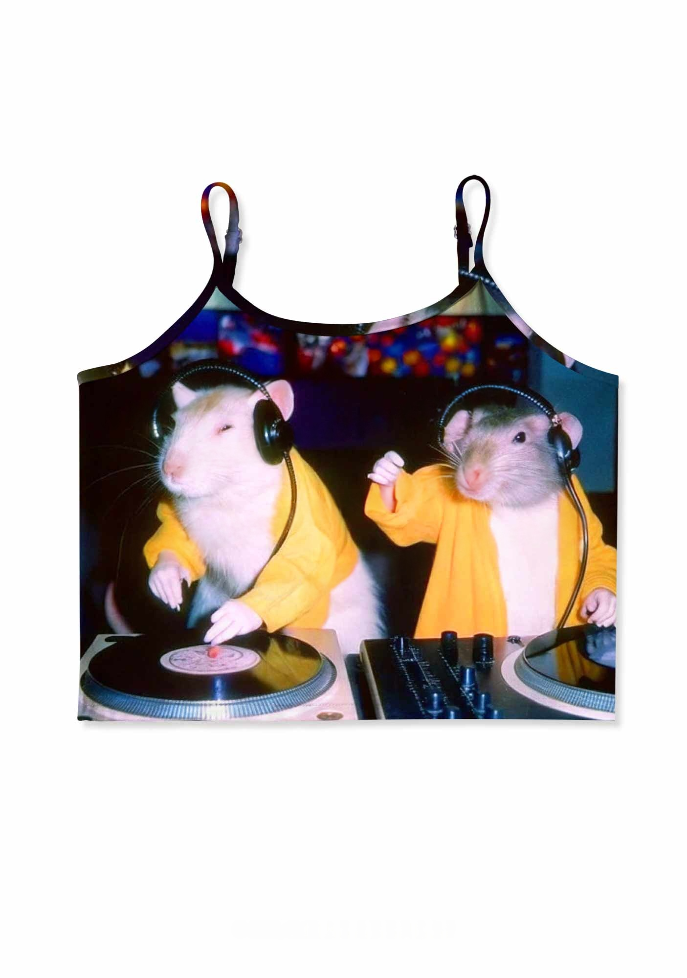 DJ Rat Duo Y2K Print Cami Crop Top