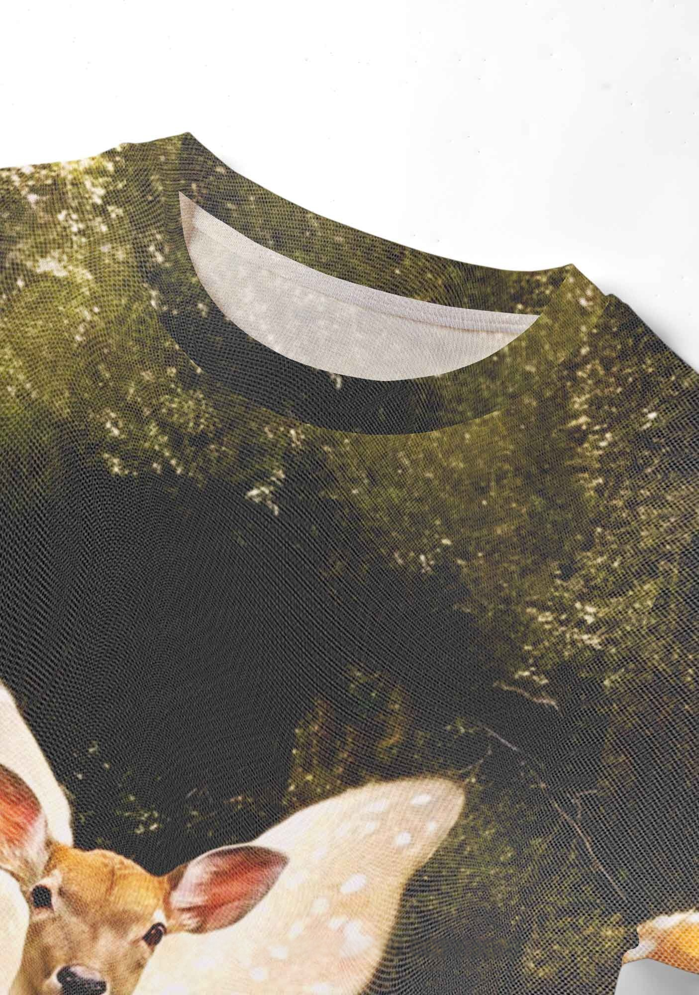 Fairy Deer Forest Y2K Mesh Crop Top