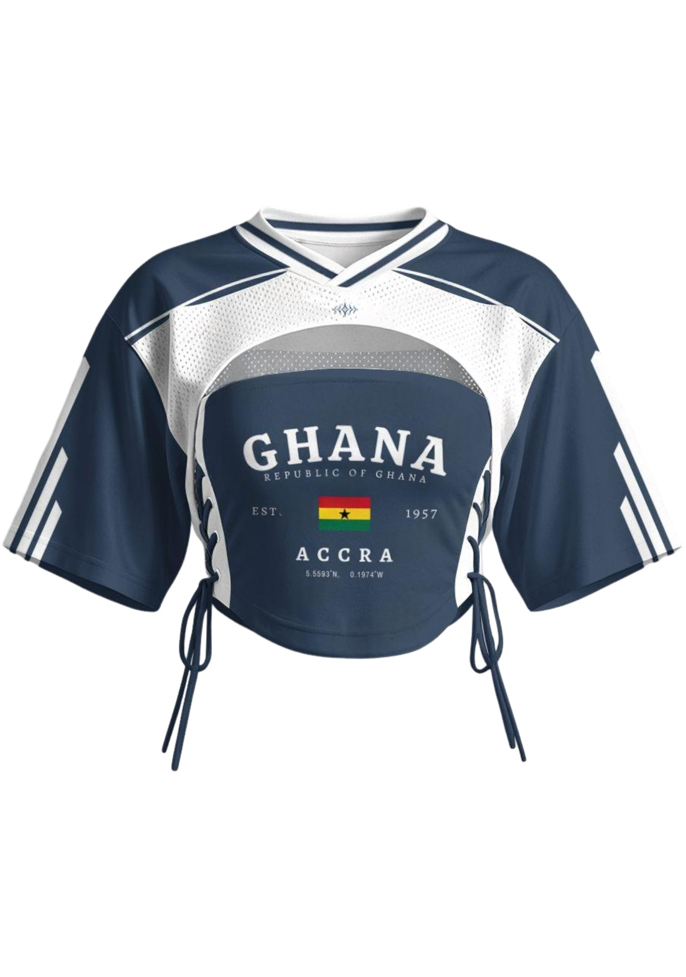 Ghana Accra Coordinates Side Tie Street Set