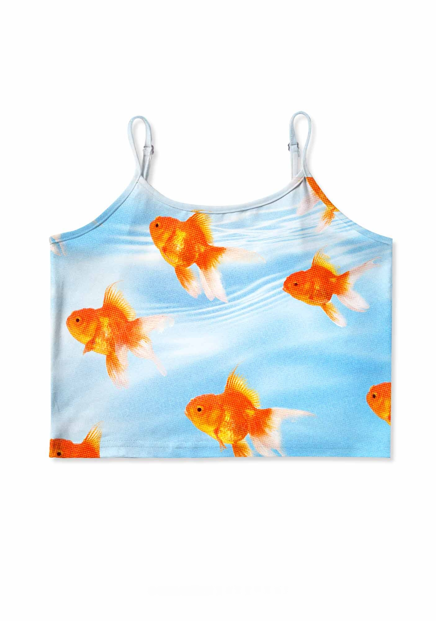 Goldfish Pond Y2K Print Cami Crop Top