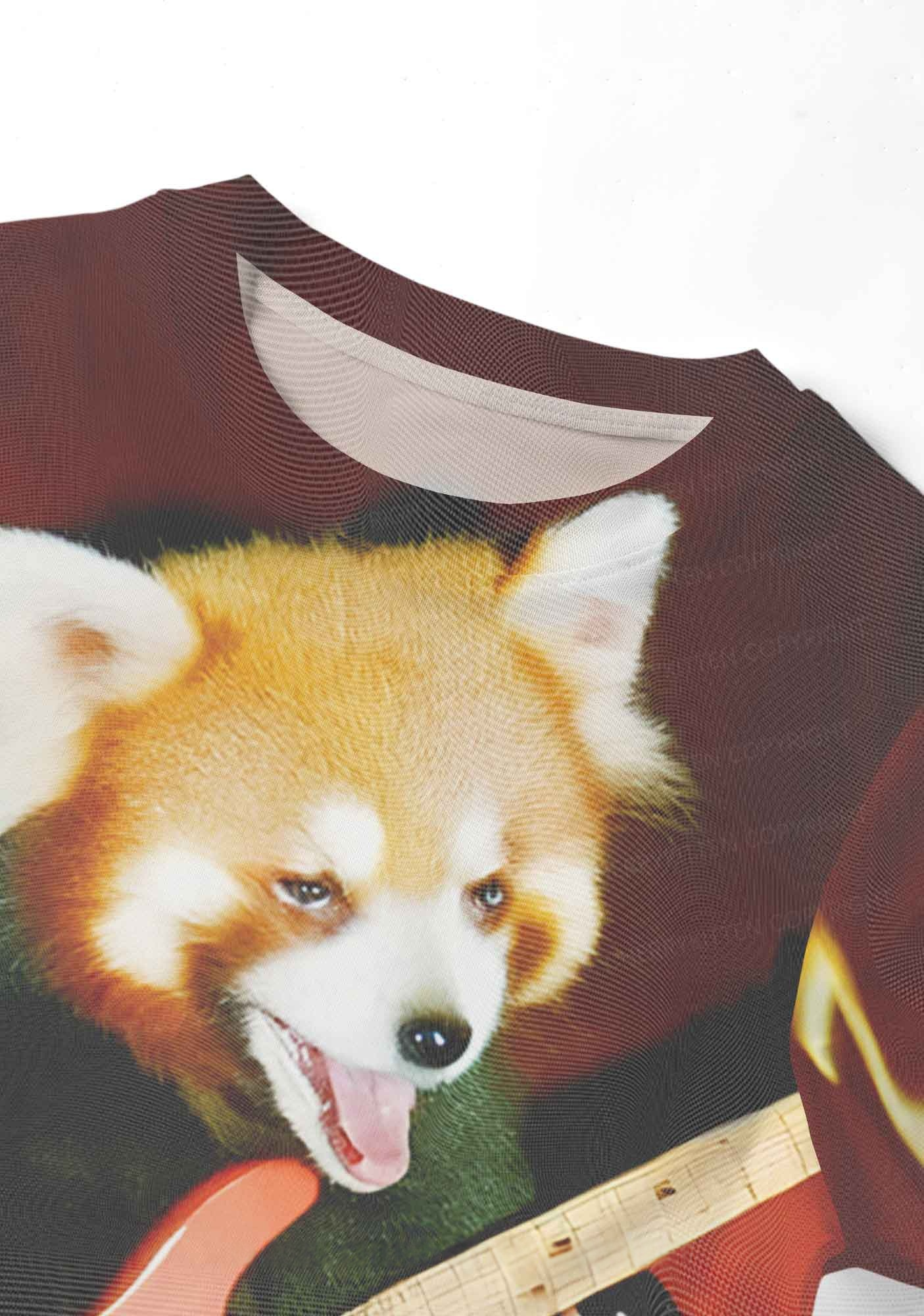 Rockstar Red Panda Y2K Mesh Crop Top