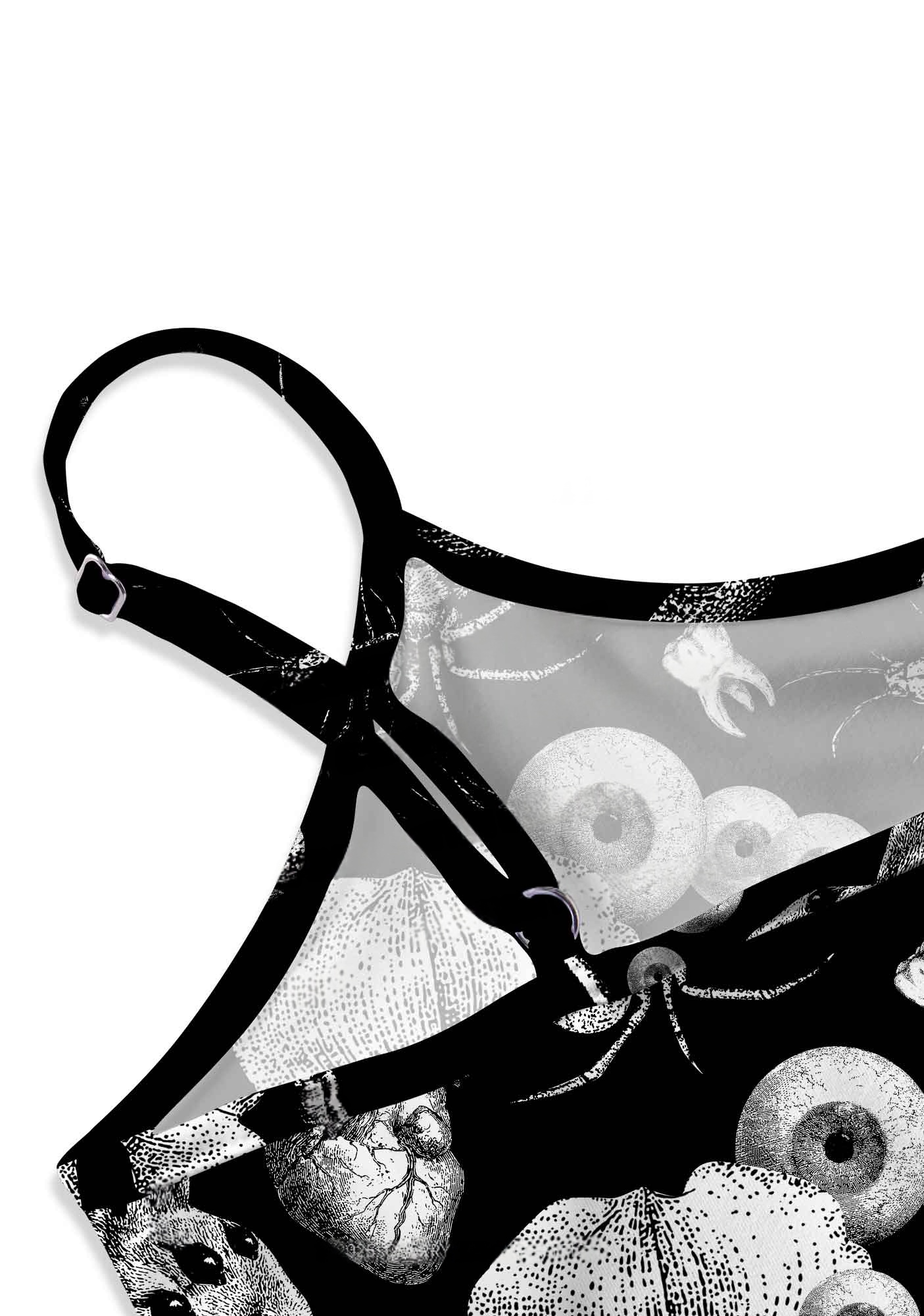 Gothic Curiosities Y2K Print Cami Crop Top