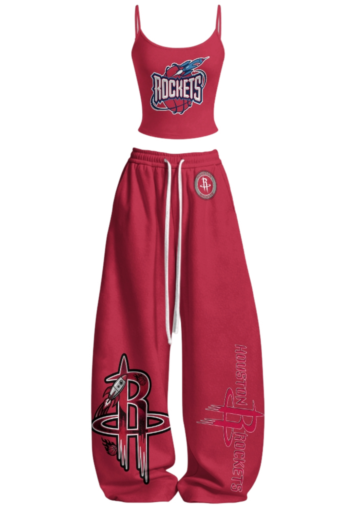 Houston Rockets Tops & Elasticated Trousers Two-Piece Set