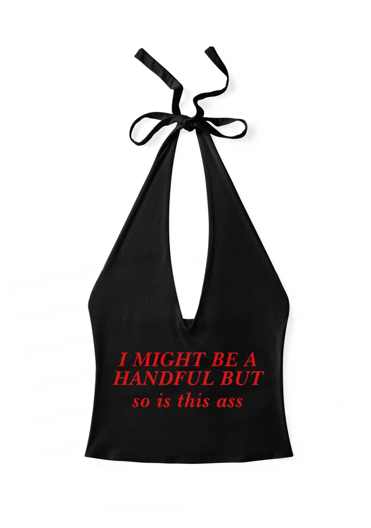 i-might-be-handful-y2k-halter-deep-v-neck-cami