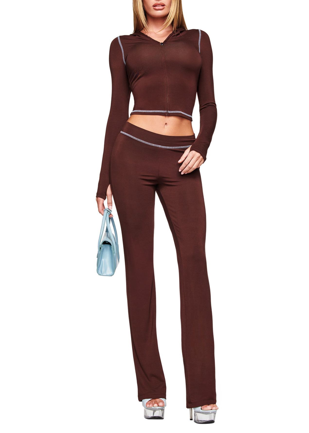 [Copy]Baddie Style Polka dots Print Slim Fit 2 Piece Y2K Zip Up Tracksuit